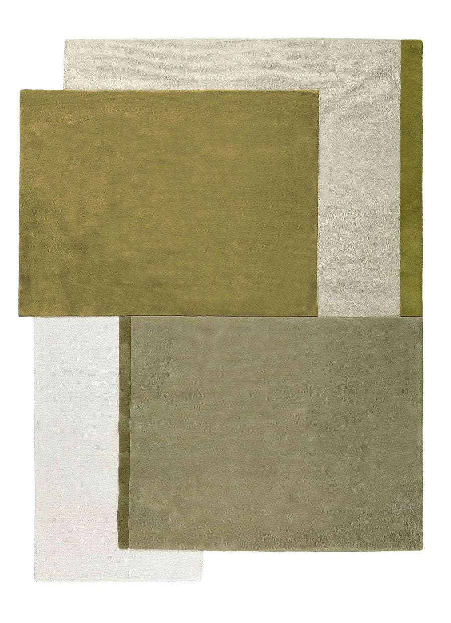 Brinker Umare wollen vloerkleed olive 240 x 340 cm