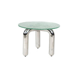 Ronde Bijzettafel Craquelé Glas 60 cm – Dutchbone Marly