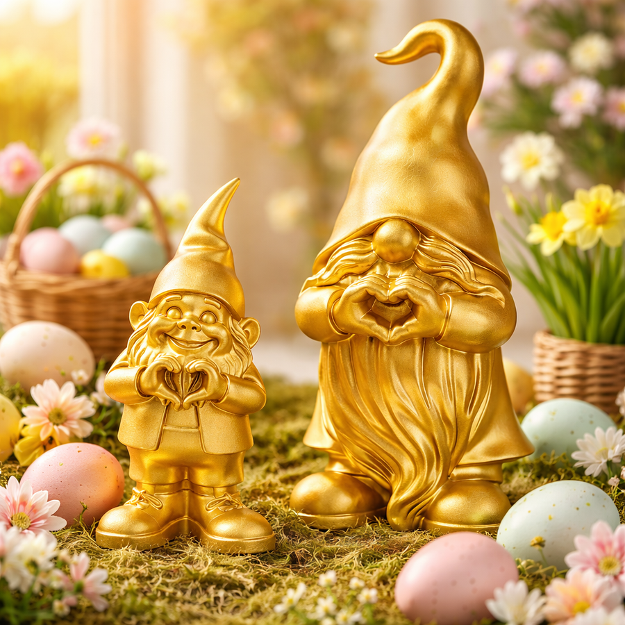 Gouden kabouter  met Hart