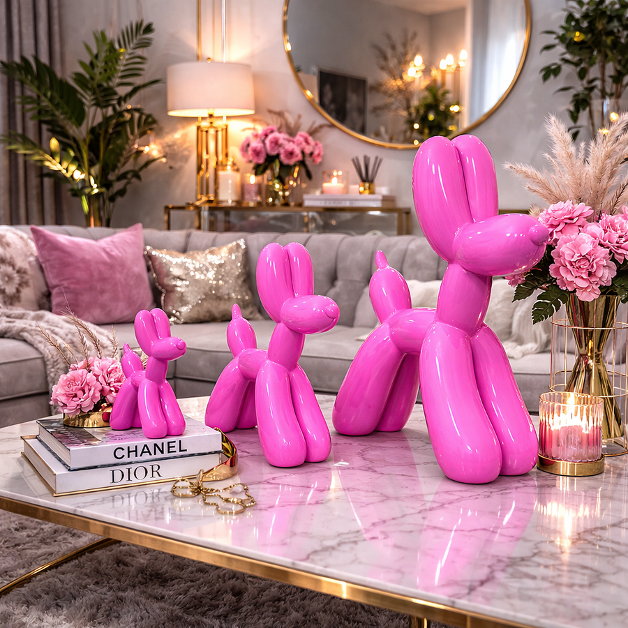 Balloon Hond – Fuchsia Hoogglans | Luxe Decoratie