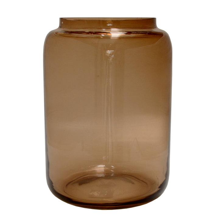 Wolga Taupe vaas – Mondgeblazen design van glas Ø19xH27 cm