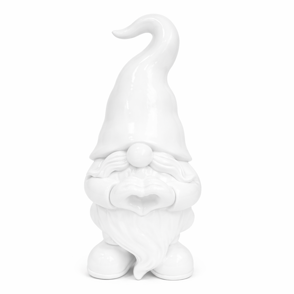 Witte Valentijns kabouter/gnoom met Hart