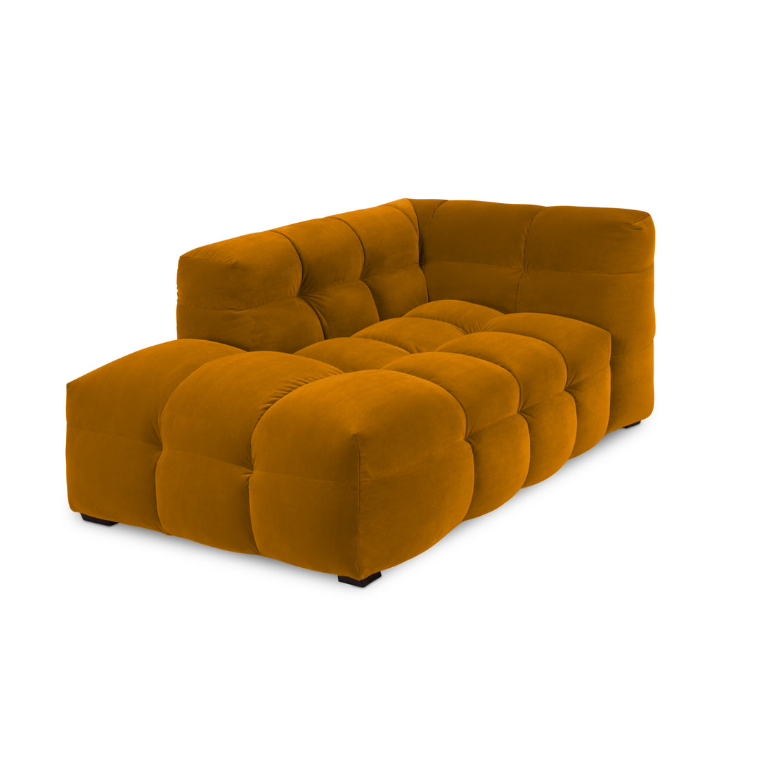Velvet Chaise Longue – Luxe Ronde Design Ligbank | Royal Peach