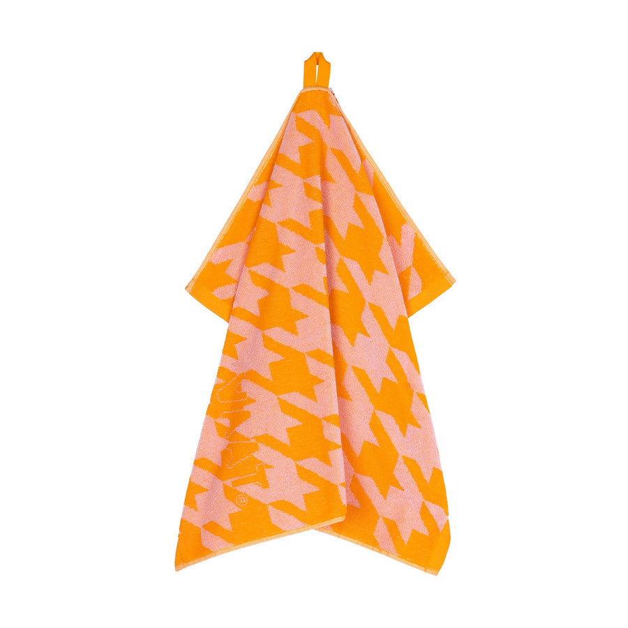 Theedoek en keukenhanddoek pied-de-poule samen