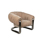 Loungefauteuil chroom met beige bouclé 98 cm – Dutchbone Marly