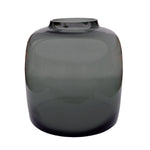 Bartica Grey vaas – Ronde mondgeblazen vaas van grijs glas