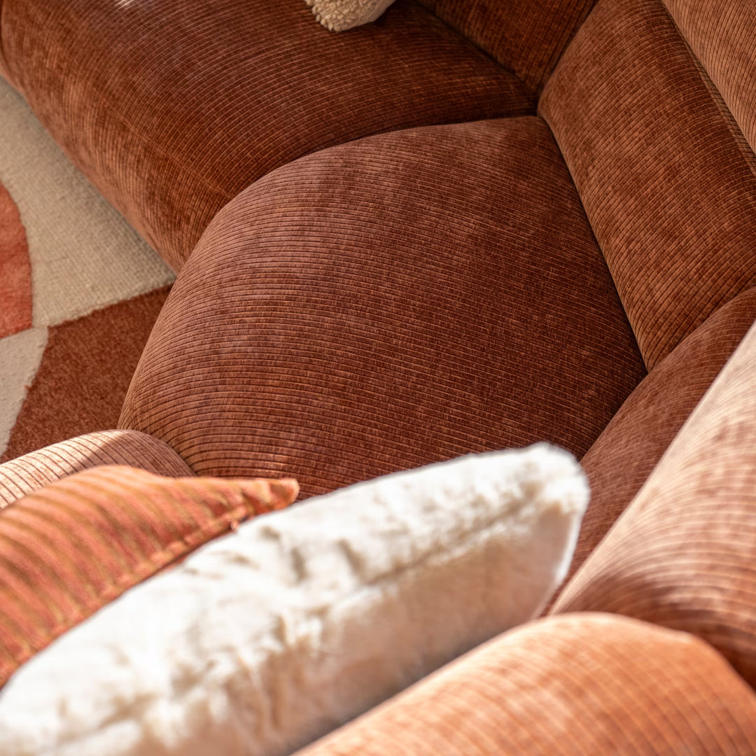 SEVN Organische Hoekbank Ceylon Lounge Rechts, kleur Rood