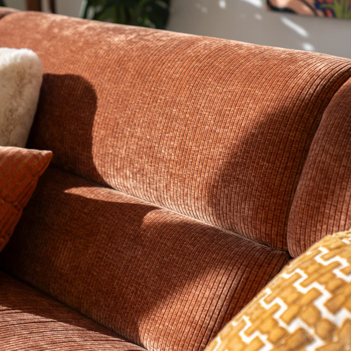 SEVN Organische Hoekbank Ceylon Lounge Rechts, kleur Rood