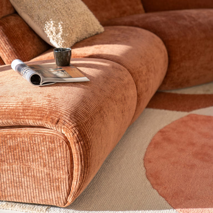 SEVN Organische Hoekbank Ceylon Lounge Rechts, kleur Rood