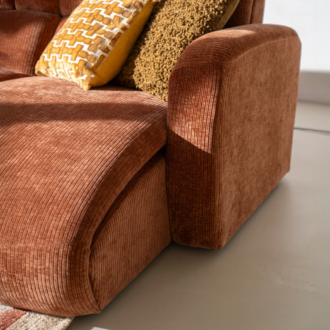 SEVN Organische Hoekbank Ceylon Lounge Rechts, kleur Rood