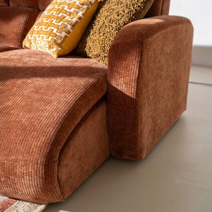 SEVN Organische Hoekbank Ceylon Lounge Rechts, kleur Rood