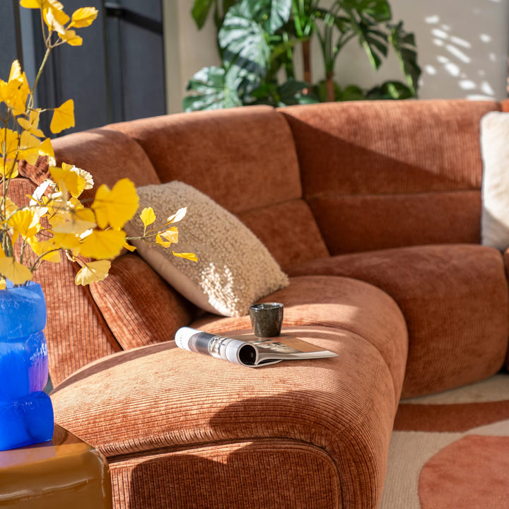 SEVN Organische Hoekbank Ceylon Lounge Rechts, kleur Rood