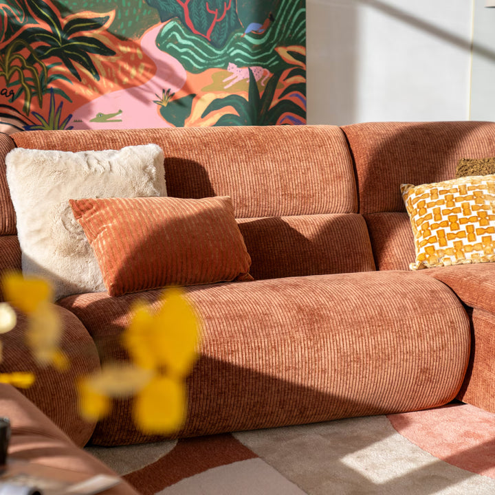 SEVN Organische Hoekbank Ceylon Lounge Rechts, kleur Rood