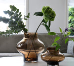 Ruvuma Taupe vaas – Mondgeblazen design van glas Ø20/28 x H15/28 cm