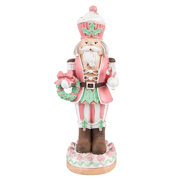 Clayre & Eef Beeld Kerst Notenkraker 24 cm Roze Kunststof