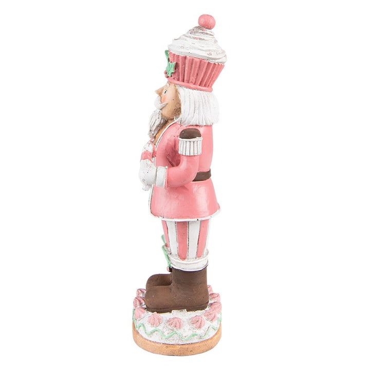 Clayre & Eef Beeld Kerst Notenkraker 24 cm Roze Kunststof