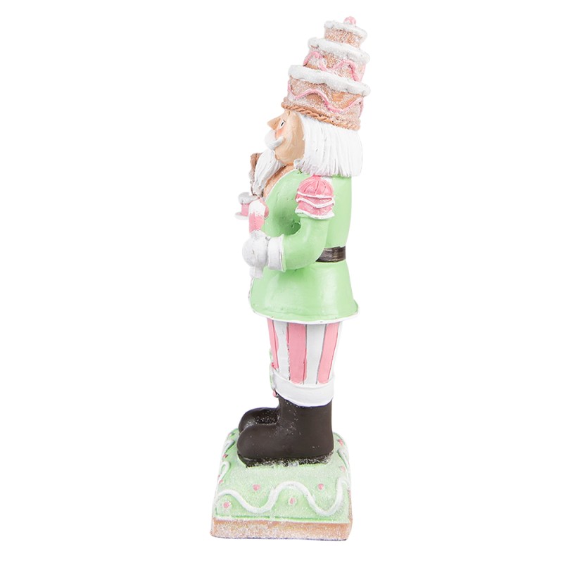 Clayre & Eef Beeld Kerst Notenkraker 24 cm Groen Roze Kunststof