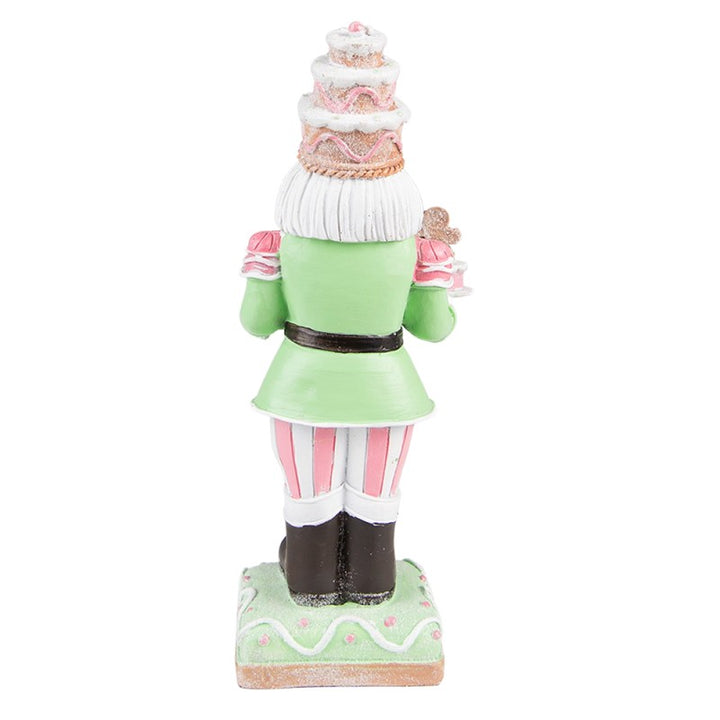 Clayre & Eef Beeld Kerst Notenkraker 24 cm Groen Roze Kunststof