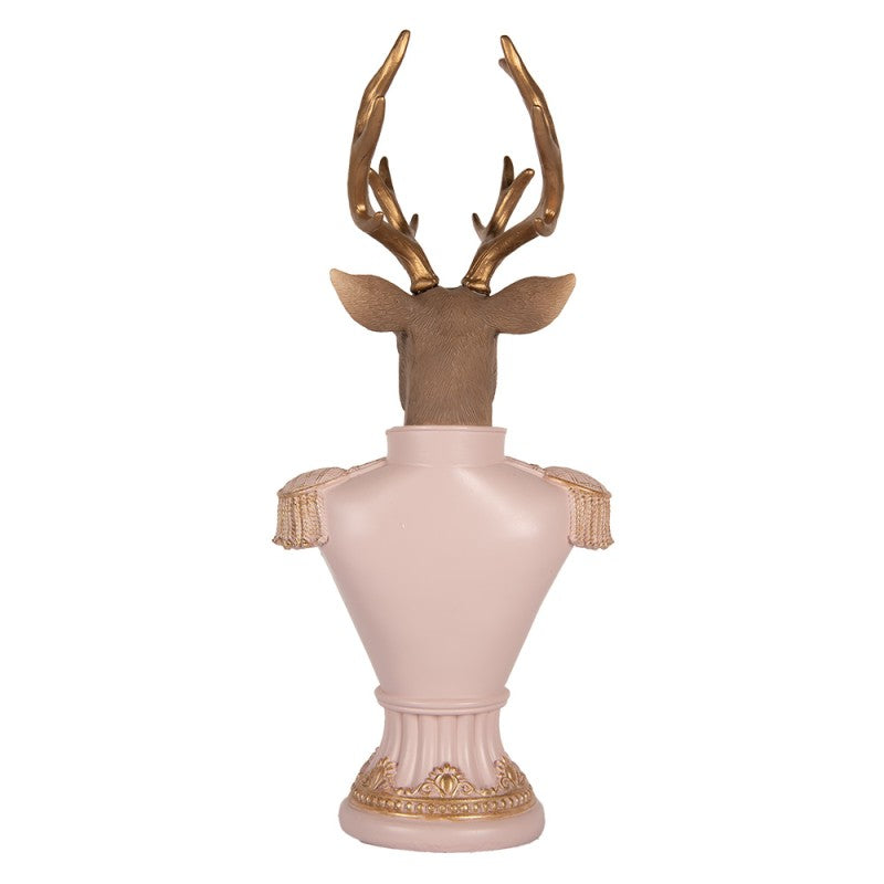 Kerst Decoratie Beeld Hert 16x14x36 cm Roze Kunststof