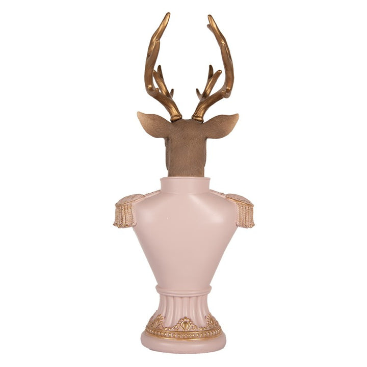 Kerst Decoratie Beeld Hert 16x14x36 cm Roze Kunststof