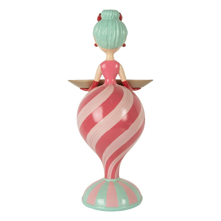 Clayre & Eef Kerst Decoratie Beeld Meisje 22x20x46 cm Roze Kunststof