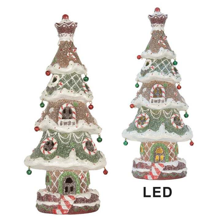 Clayre & Eef Decoratie Kerstboom 3xAAA Bruin Kunststof