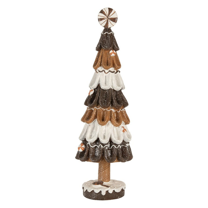 Clayre & Eef Decoratie Kerstboom Ø 12x39 cm Bruin Kunststof