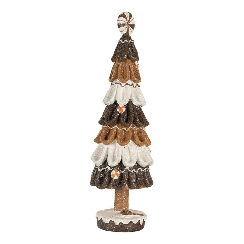 Clayre & Eef Decoratie Kerstboom Ø 12x39 cm Bruin Kunststof