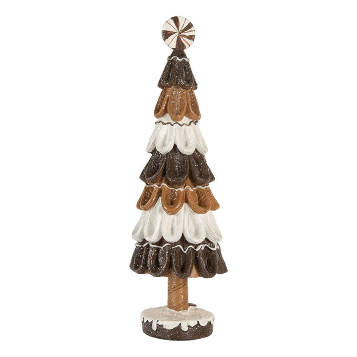 Clayre & Eef Decoratie Kerstboom Ø 12x39 cm Bruin Kunststof