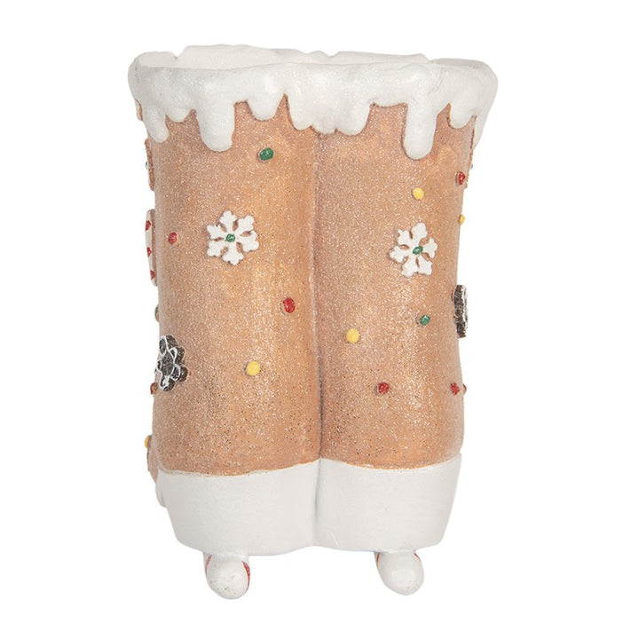 Clayre & Eef Decoratie Kerst Schaatsen 19x14x20 cm Bruin Kunststof