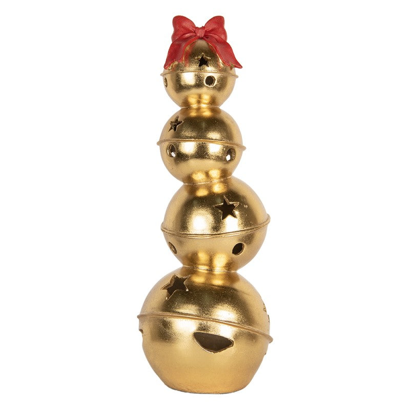 Clayre & Eef Kerstdecoratie Beeld Kerstbal 20x20x54 cm Goudkleurig