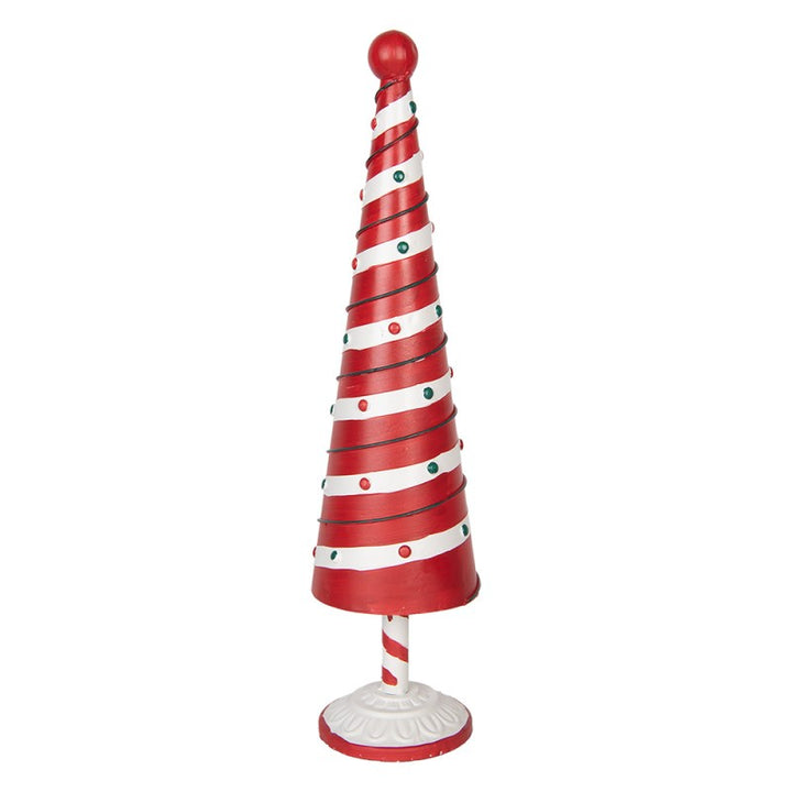 Kerstdecoratie Beeld Kerstboom - Rood Wit Metaal