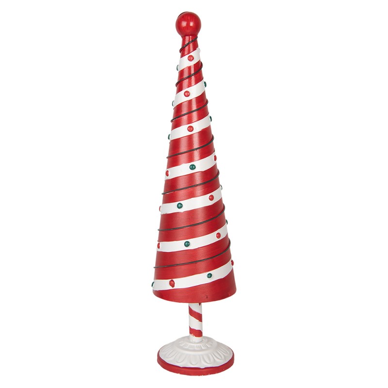Kerstdecoratie Beeld Kerstboom - Rood Wit Metaal
