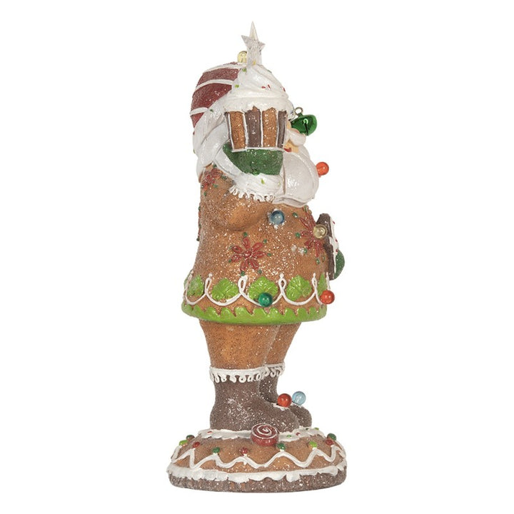Clayre & Eef Kerstdecoratie Beeld Kerstman 15x13x32 cm