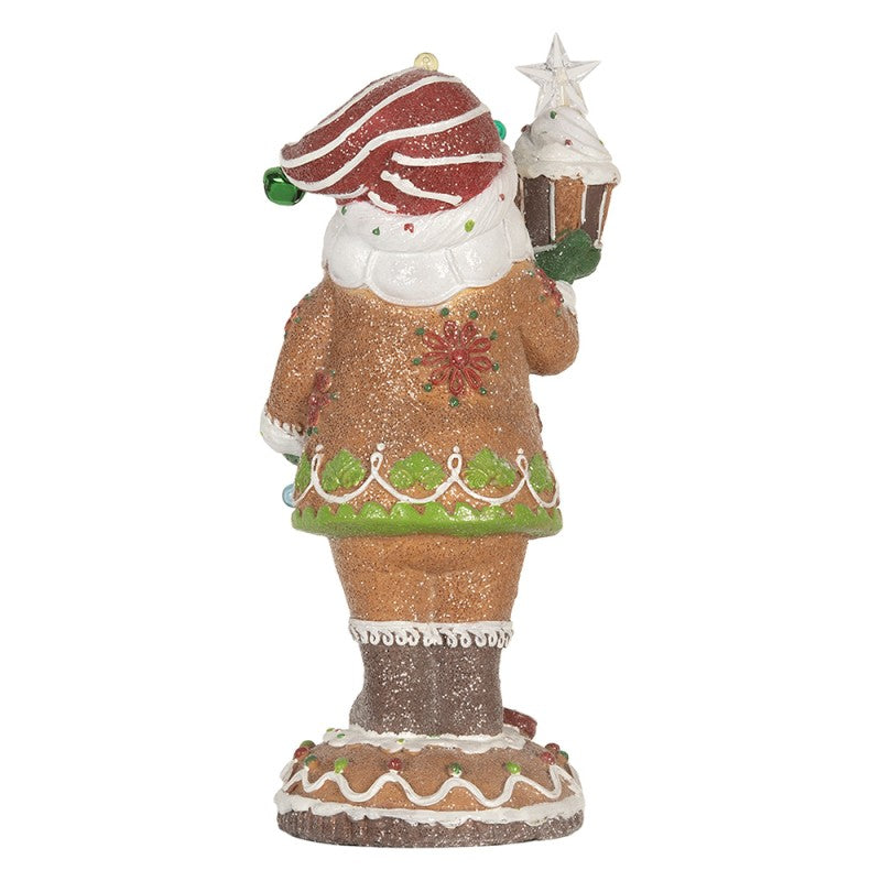 Clayre & Eef Kerstdecoratie Beeld Kerstman 15x13x32 cm