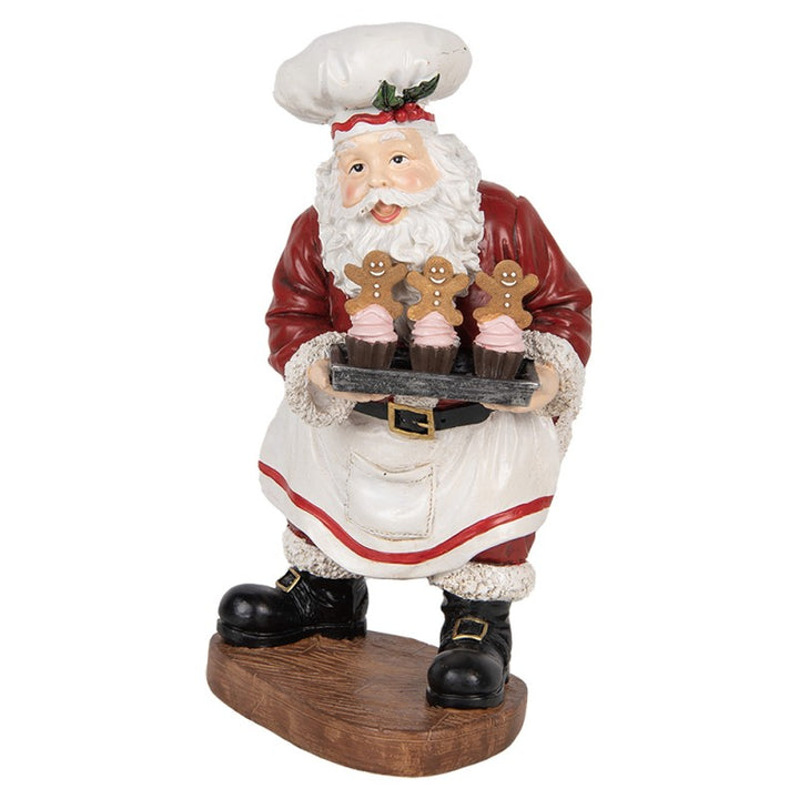 Clayre & Eef Kerstdecoratie Beeld Kerstman 17x16x28 cm Rood Kunststof