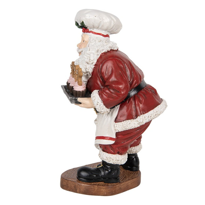 Clayre & Eef Kerstdecoratie Beeld Kerstman 17x16x28 cm Rood Kunststof