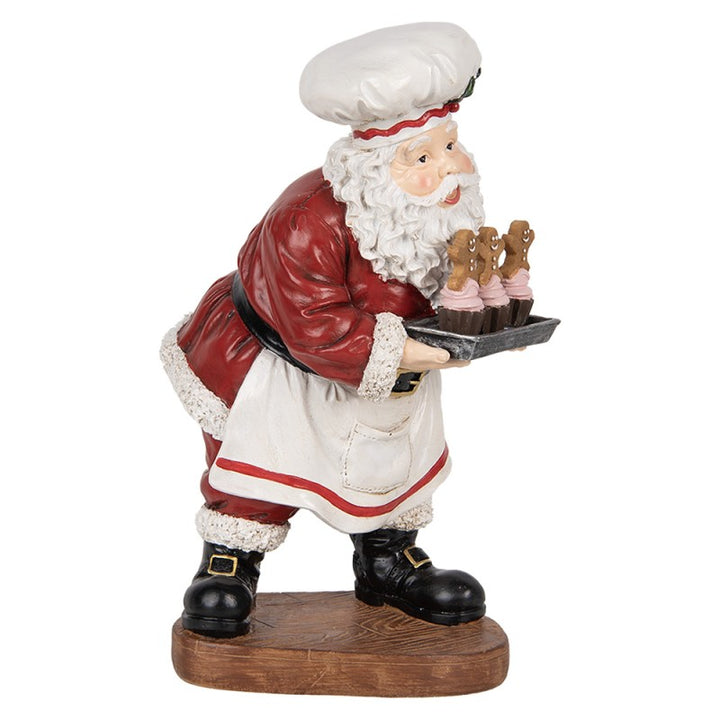 Clayre & Eef Kerstdecoratie Beeld Kerstman 17x16x28 cm Rood Kunststof