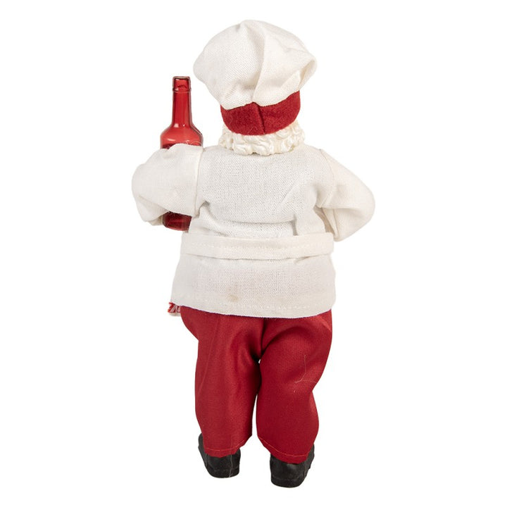 Clayre & Eef Kerstdecoratie Beeld Kerstman 15x10x27 cm Rood Kunststof