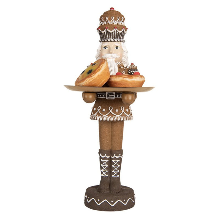 Clayre & Eef Kerstdecoratie Beeld Notenkraker 11x13x40 cm Bruin Kunststof