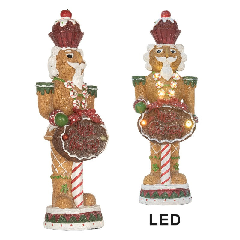 Clayre & Eef Kerstdecoratie Beeld Notenkraker 11x13x40 cm Bruin Kunststof