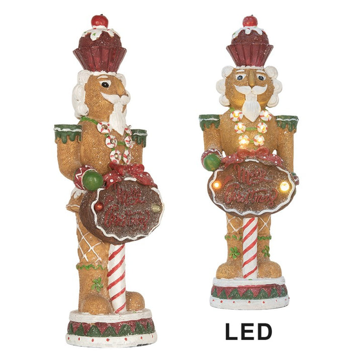 Clayre & Eef Kerstdecoratie Beeld Notenkraker 11x13x40 cm Bruin Kunststof