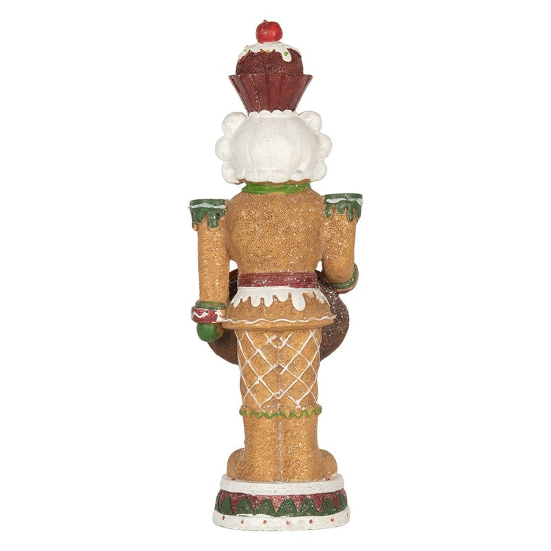 Clayre & Eef Kerstdecoratie Beeld Notenkraker 11x13x40 cm Bruin Kunststof