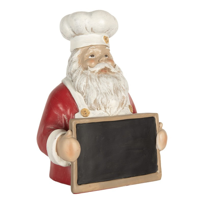 Clayre & Eef Kerstdecoratie Kerstman 24x16x30 cm Rood Kunststof