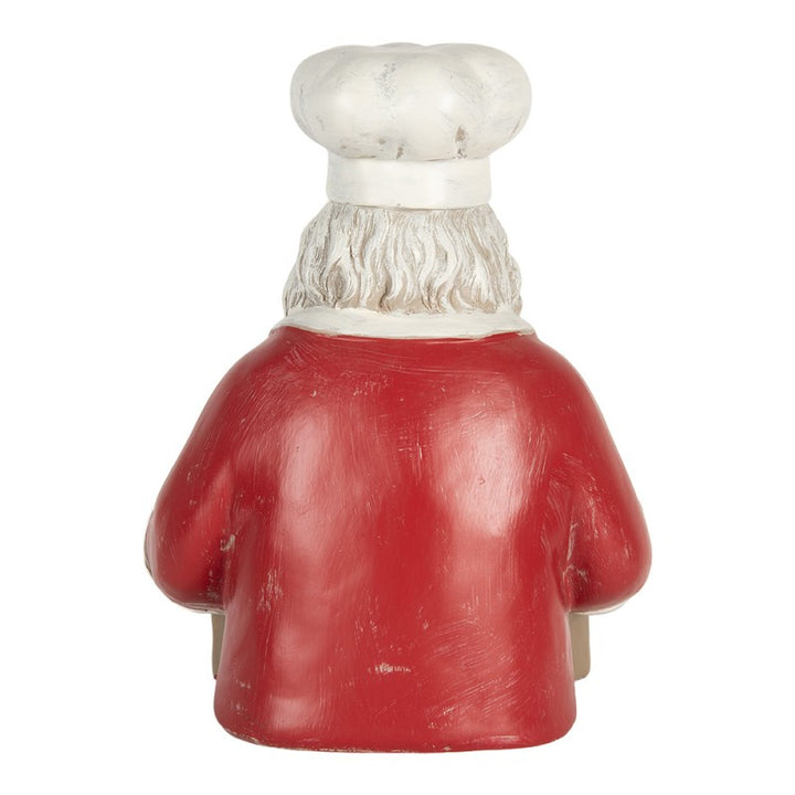 Clayre & Eef Kerstdecoratie Kerstman 24x16x30 cm Rood Kunststof