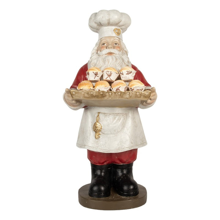 Clayre & Eef Kerstdecoratie Kerstman 40x39x81 cm Rood Kunststof