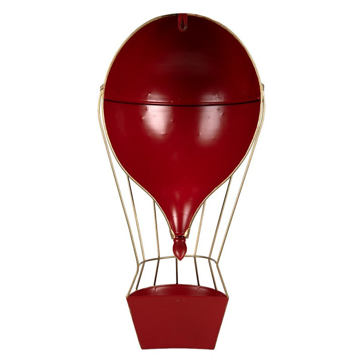 Kerstdecoratie Luchtballon 31x16x63 Rood Metaal