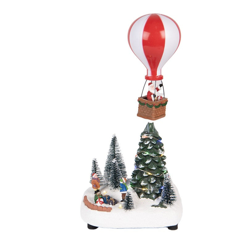 Clayre & Eef Kerstdecoratie met LED-verlichting en muziek Kerstboom 17x13x15/18 cm