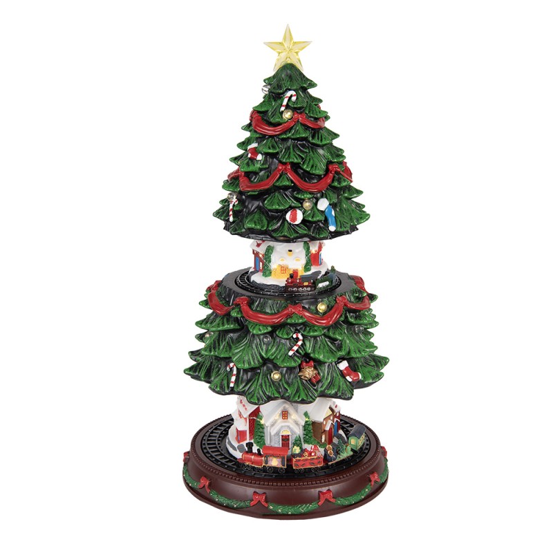 Clayre & Eef Kerstdecoratie met LED-verlichting en muziek Kerstboom