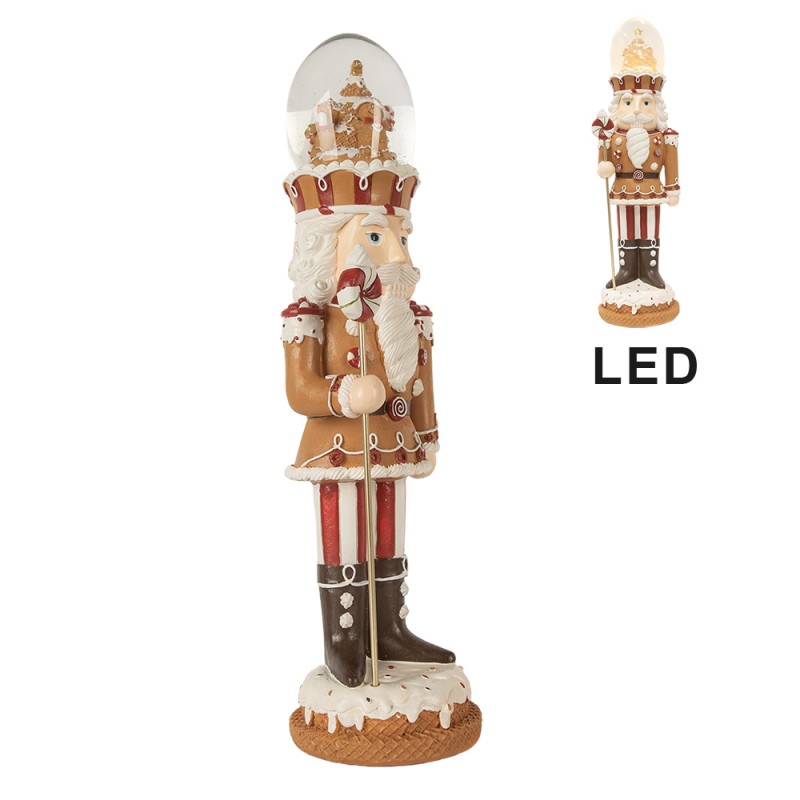 Clayre & Eef Notenkraker met LED & Muziek — 14×13×48 cm — Bruin